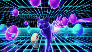 Bab Bella runs from glitching sentient eggs.