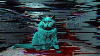 Fat Cat covered in tomato sauce.