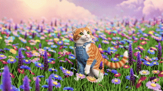 Whimsical Georgie Lugh in a dreamlike field.