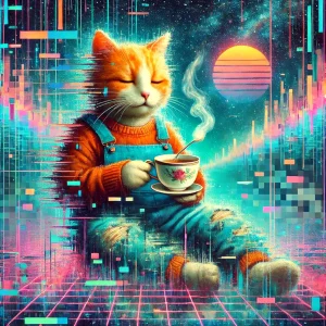 Georgie Lugh drinks tea peacefully.