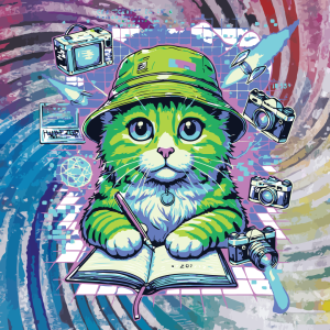 E.V. with her notebook and cameras.