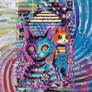 Bad Bella and Georgie Lugh in glitchcore spiral.